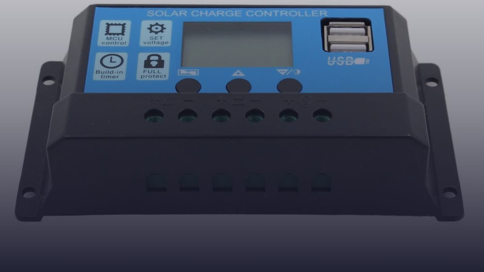 Video produs - Controler 30A Regulator Solar PWM 12V 24V pentru Panou Fotovoltaic de maxim 720W(24V) cu 2 mufe USB