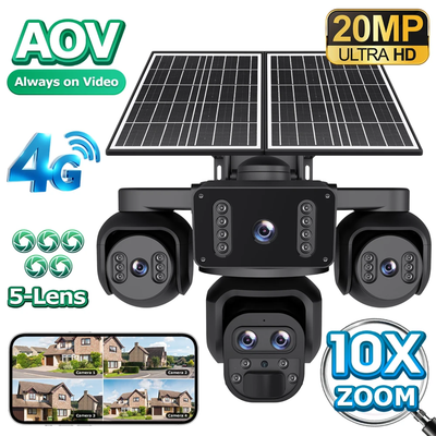 Obiective 20MP – AOV Înregistrare Continuă 24/7, Zoom 10X, PTZ, Detecție Umană | K-325-AOV-5L