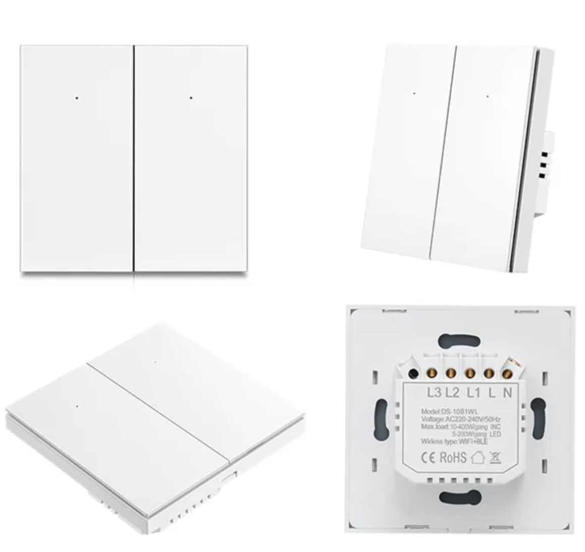 Întrerupător Smart Simplu CLICK WiFi + Bluetooth, Negru – Compatibil Alexa și Google Home