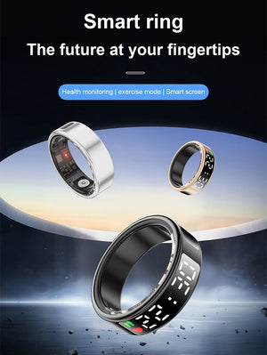 Inel Inteligent - Smart Ring R08- Puls, Monitorizare somn, Saturație, Pași, Display,  Rezistent la apa si praf IP68