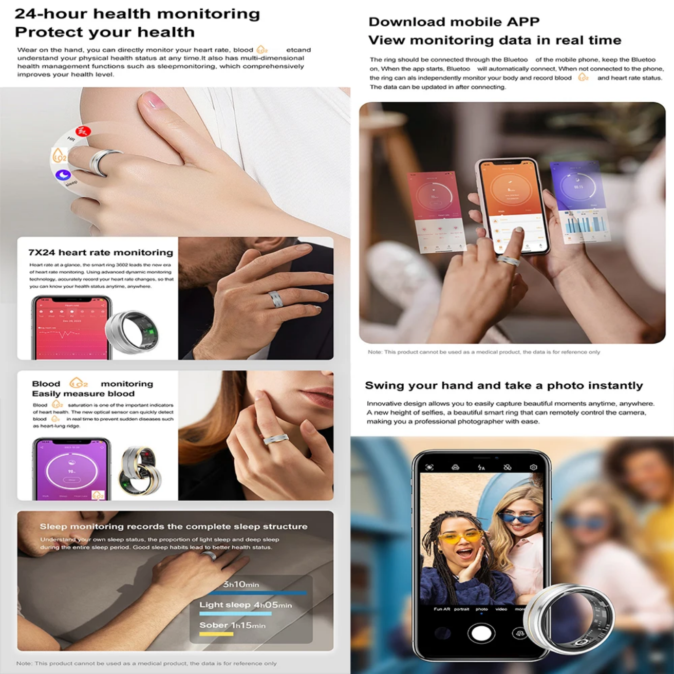 Inel Inteligent - Smart Ring X1 Monitorizare Activități, Rezistent la apa si praf IP68