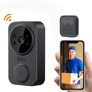 Mini Sonerie Video Wireless Tuya – Interfon 1080p, Viziune Nocturnă, Unghi 125°, Baterie Lungă Durată, Negru