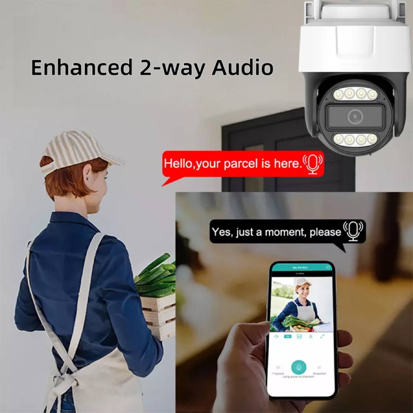 Cameră Supraveghere WiFi 5MP Exterior IP66 PTZ – Model NST-IPT7245-WF, Viziune Nocturnă Color, Audio 2 Way, Tuya Smart