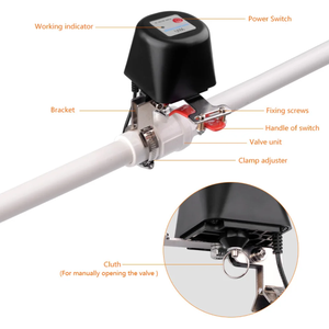 Electrovalva cu colier ajustabil pentru tevi de gaz/apa cu actionare automata WiFi, compatibil Tuya/Smartlife