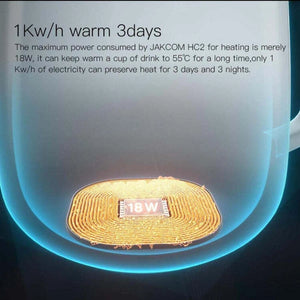 JAKCOM HC2S – Stație încărcare wireless Qi 18 W + Cană termo ceramică 400 ml