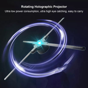 Proiector Holografic 3D LED Fan G552‑52 – 52 cm, 4 lame, 2000×552, Control Wi‑Fi Local