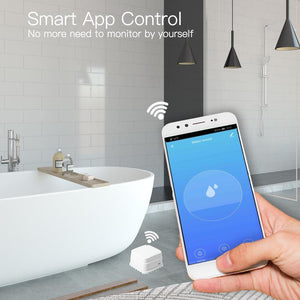 Senzor inteligent de inundatie WIFI, controlabil prin aplicatiile SmartLife si TuyaSmart.