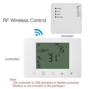 Termostat alb smart+RF pentru centrale termice gaz controlat prin RF si Internet compatibil Alexa si Google Home