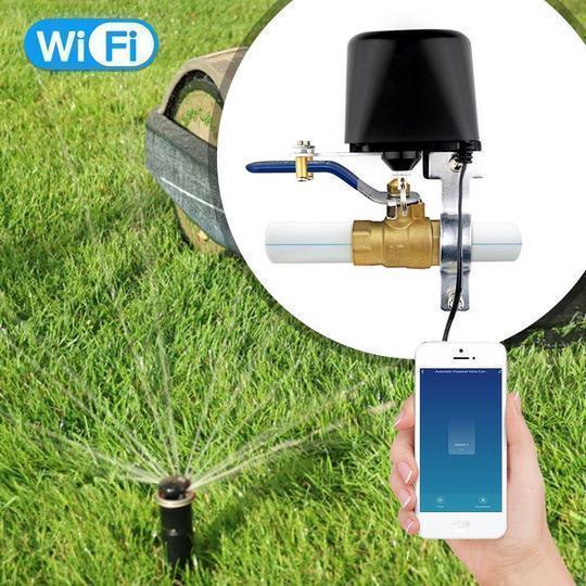 Electrovalva cu colier ajustabil pentru tevi de gaz/apa cu actionare automata WiFi, compatibil Tuya/Smartlife